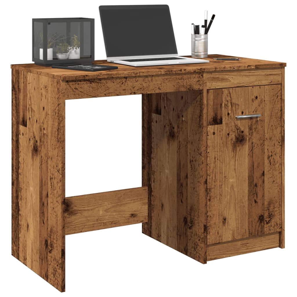 Bureau 100x50x76 cm bewerkt hout oud houtkleurig