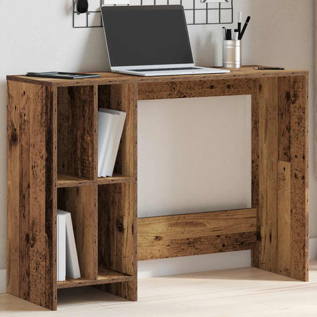 Bureau 102,5x35x75 cm bewerkt hout oud houtkleurig