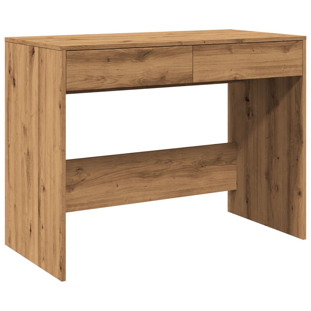 Bureau 101x50x76,5 cm bewerkt hout artisanaal eikenkleur