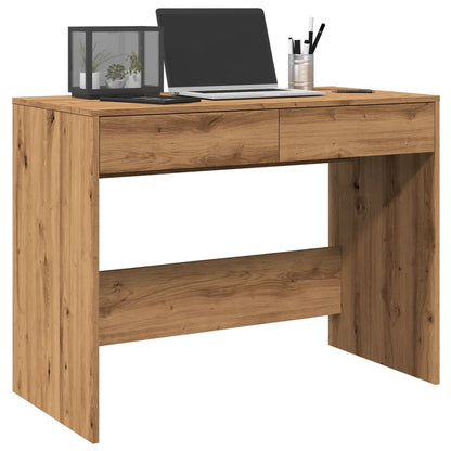 Bureau 101x50x76,5 cm bewerkt hout artisanaal eikenkleur