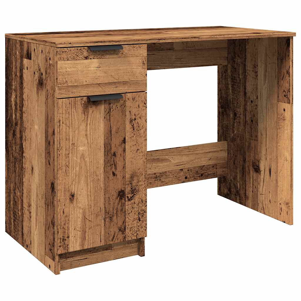 Bureau 100x50x75 cm bewerkt hout oud houtkleurig