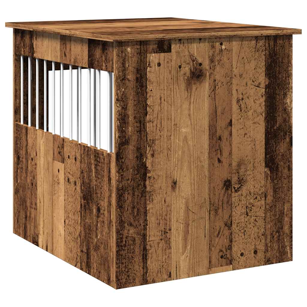 Hondenbench 64,5x80x71 cm bewerkt hout oud houtkleurig