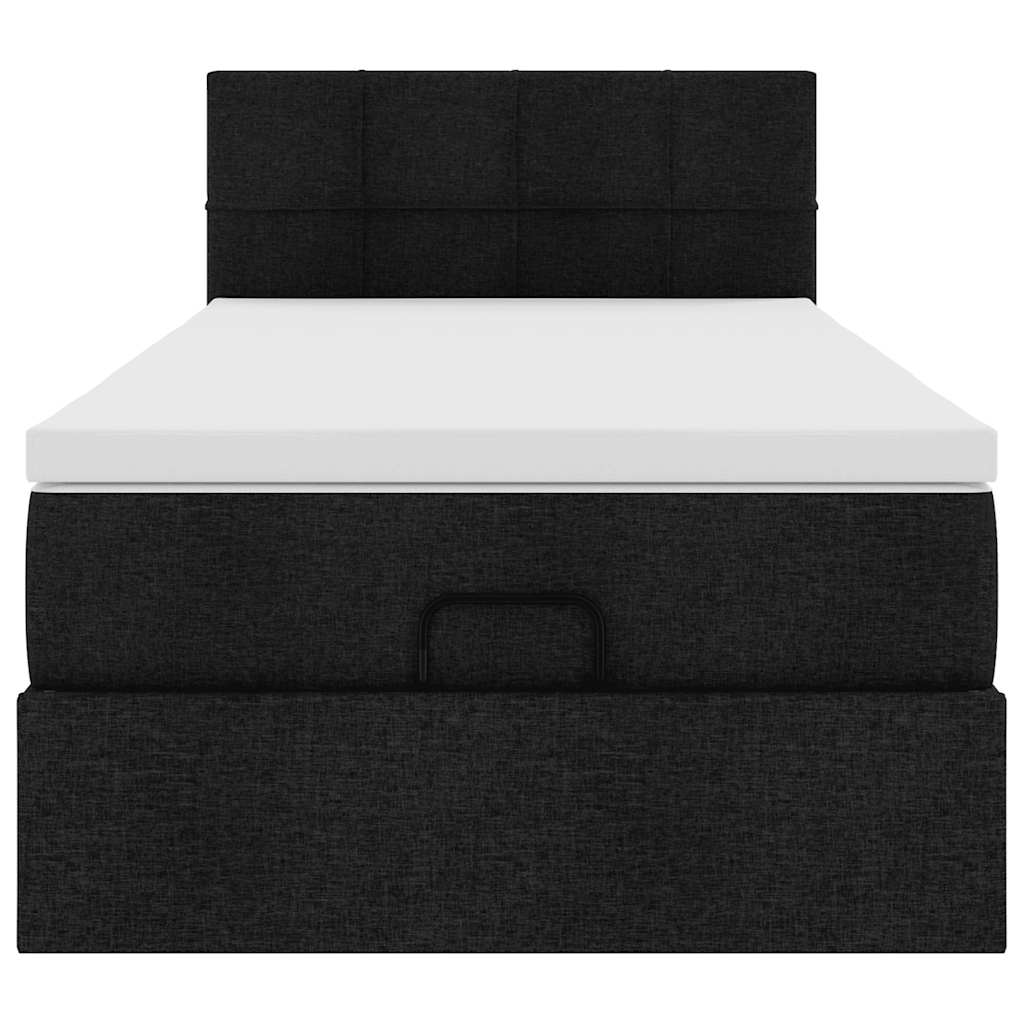 Ottoman bed met matras 90x200cm stof zwart