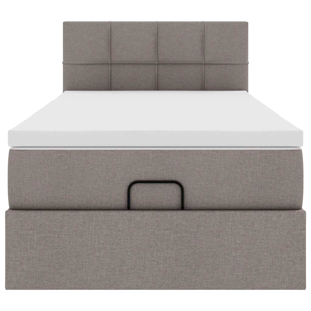 Ottoman bed met matras 90x200cm stof taupe