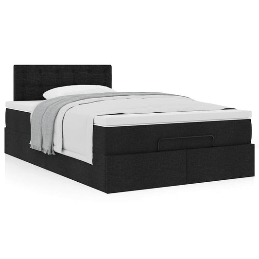 Ottoman bed met matras 120x190 cm stof zwart