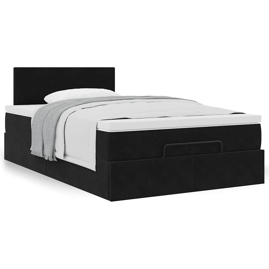 Bed poef met matras 120x190 cm fluweel zwart