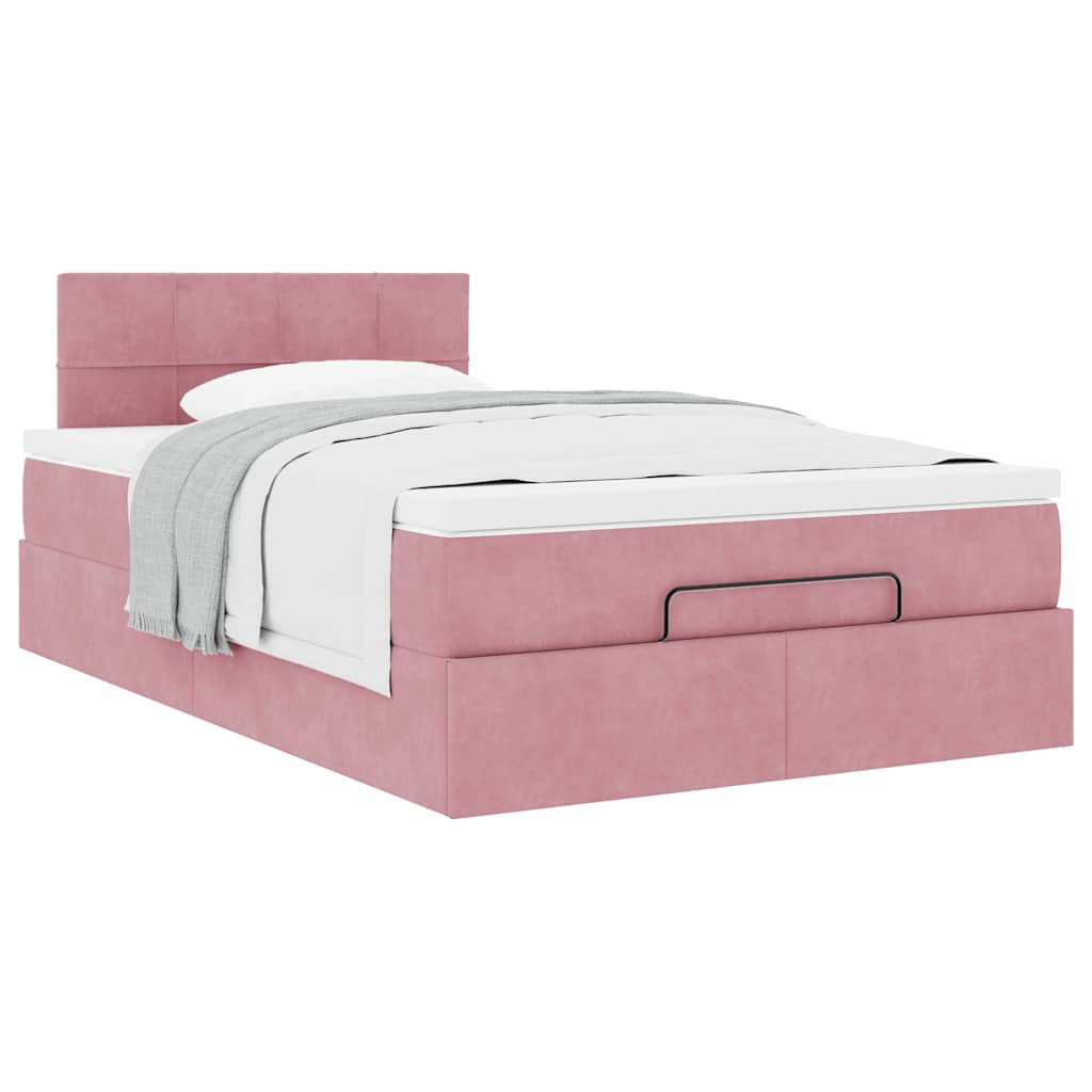 Bed poef met matras 120x190 cm fluweel roze