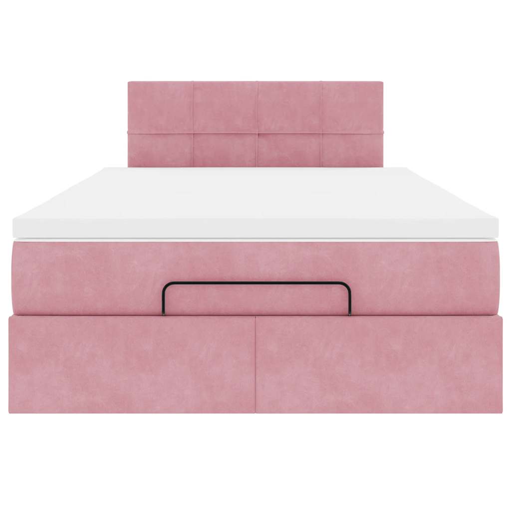 Bed poef met matras 120x190 cm fluweel roze