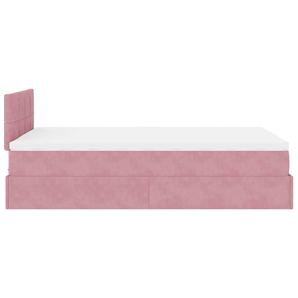 Bed poef met matras 120x190 cm fluweel roze