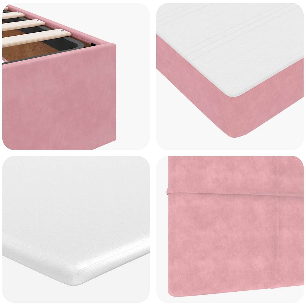 Bed poef met matras 120x190 cm fluweel roze