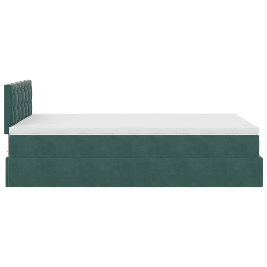 Bed poef met matras 120x190 cm fluweel donkergroen