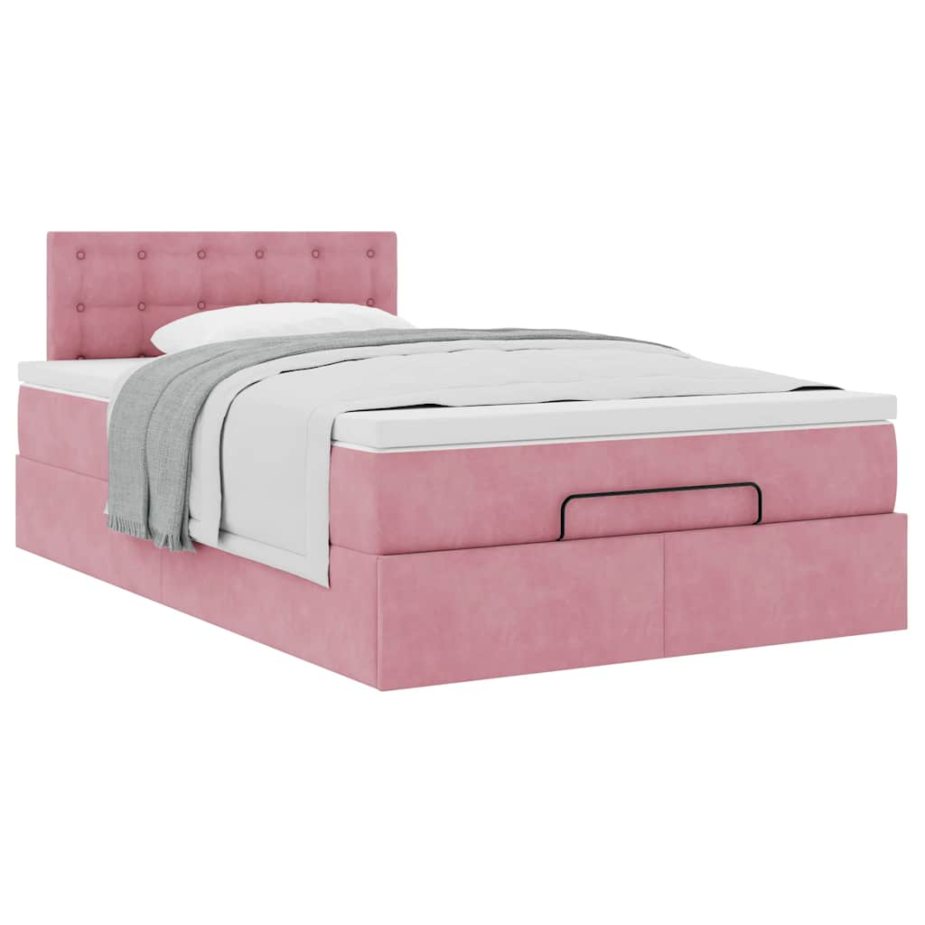 Bed poef met matras 120x190 cm fluweel roze