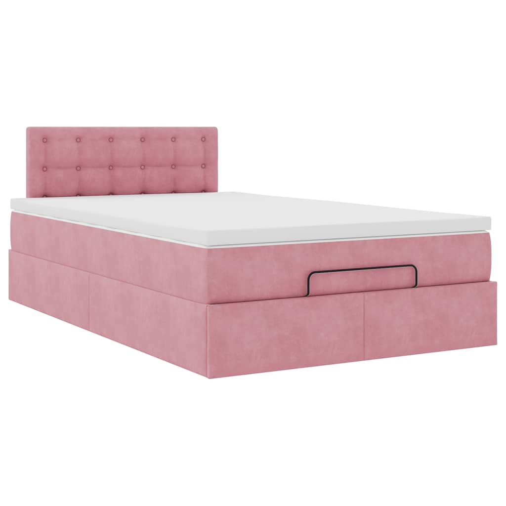 Bed poef met matras 120x190 cm fluweel roze