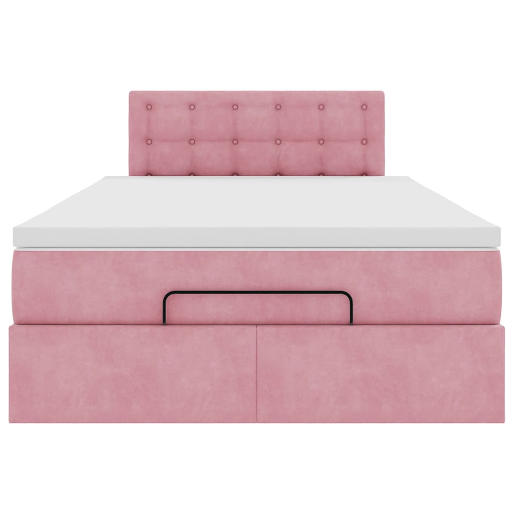 Bed poef met matras 120x190 cm fluweel roze