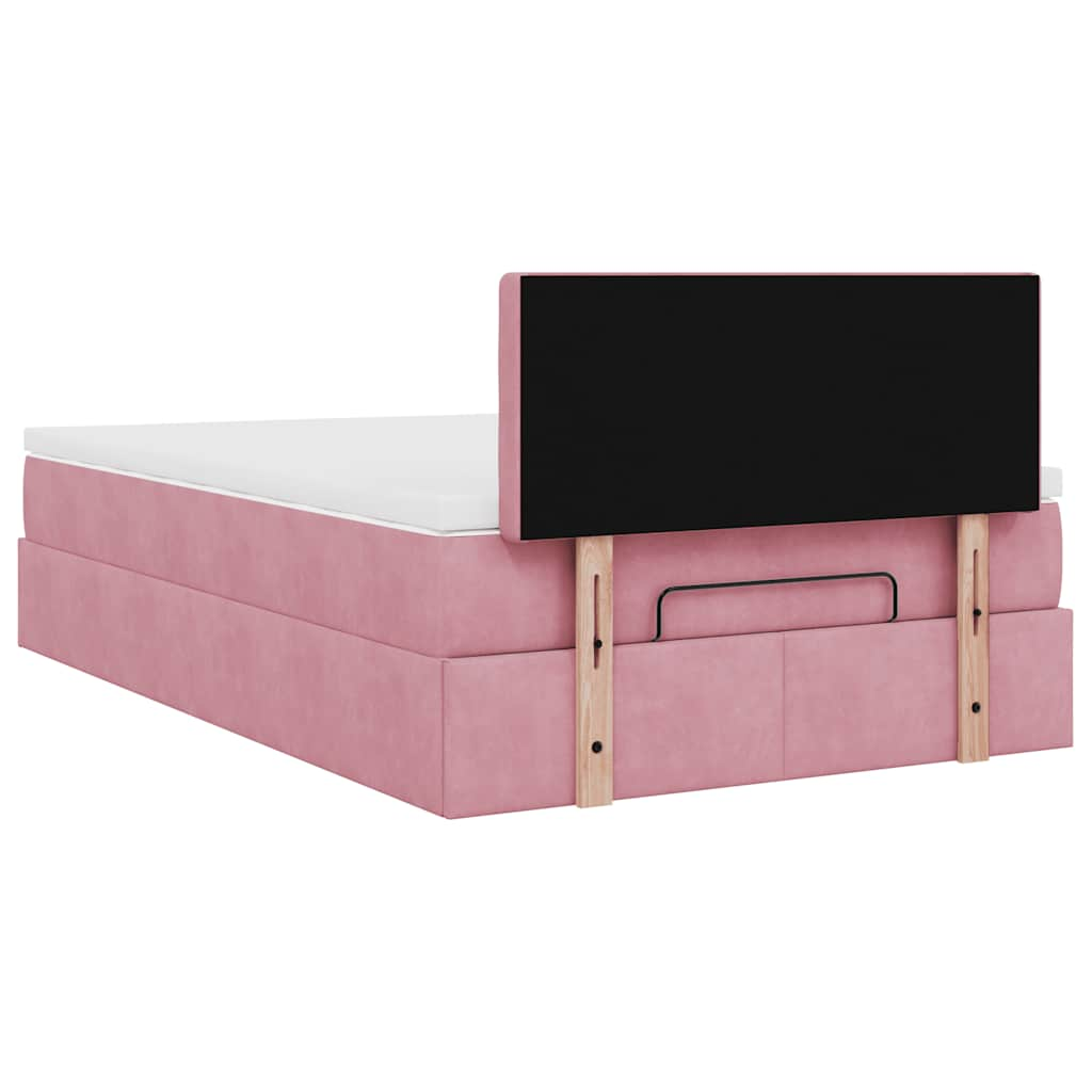 Bed poef met matras 120x190 cm fluweel roze