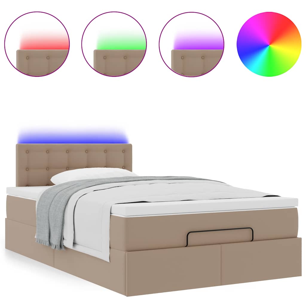 Bed poef met matrassen en LED's 120x190cm kunstleer