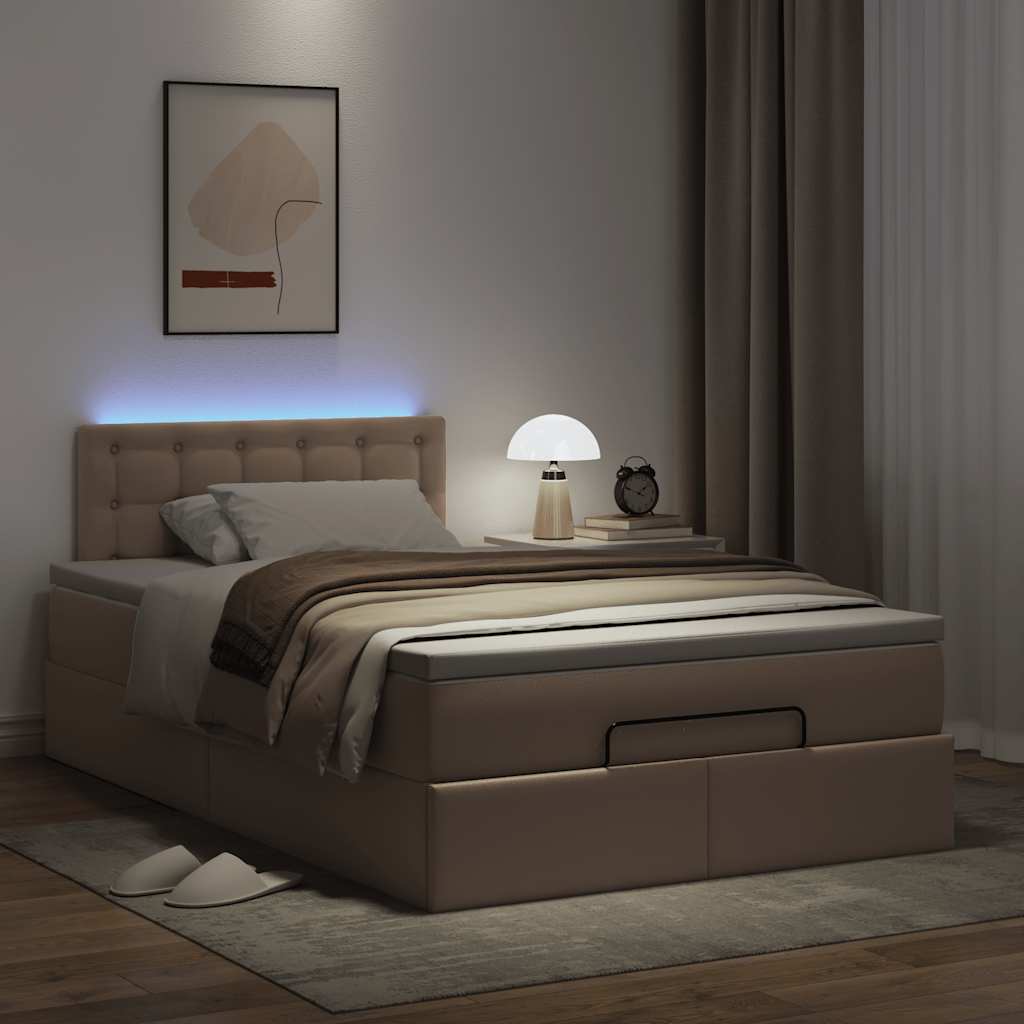 Bed poef met matrassen en LED's 120x190cm kunstleer