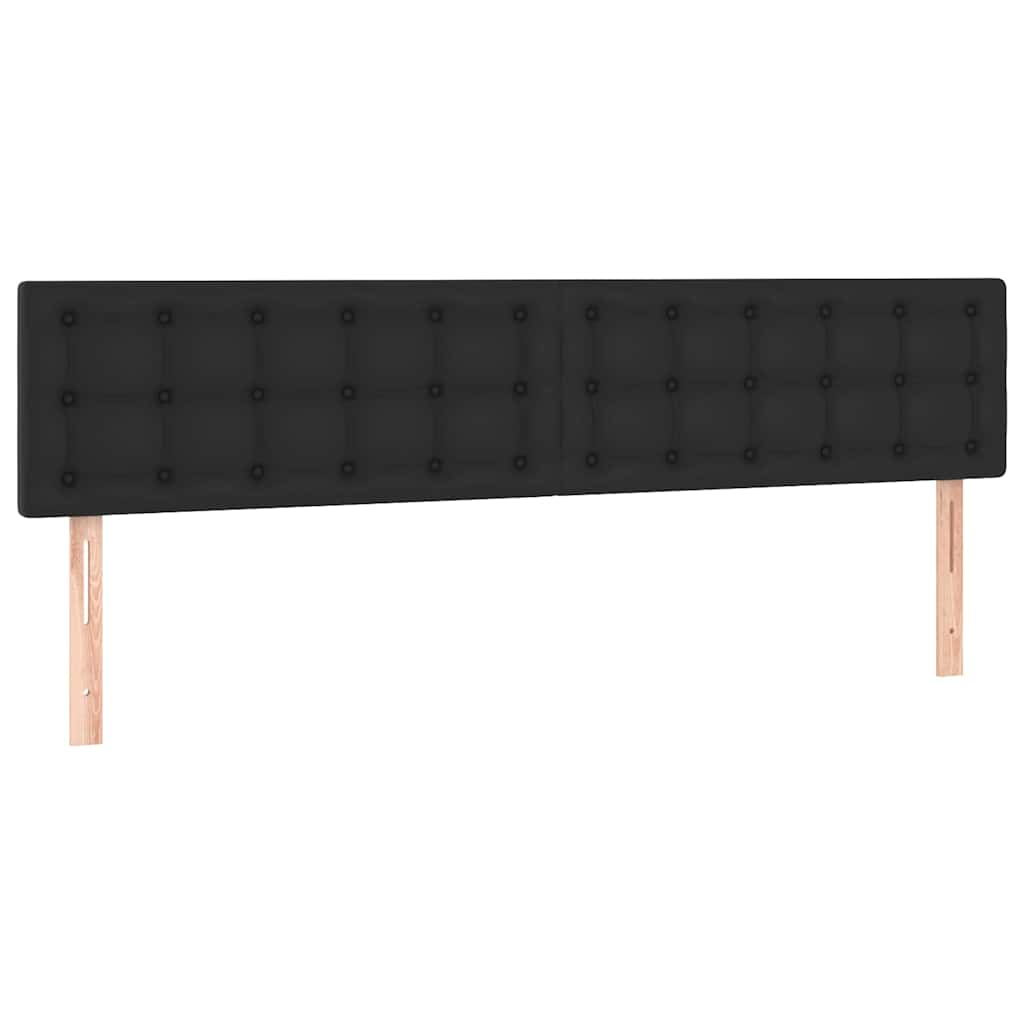 Bed poef met matrassen en LED's 160x200cm kunstleer zwart