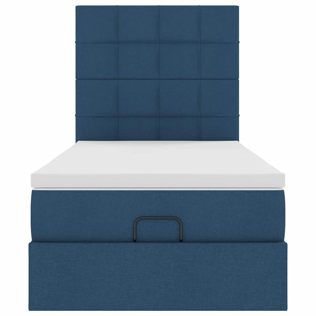 Ottoman bed met matras 90x200cm stof blauw