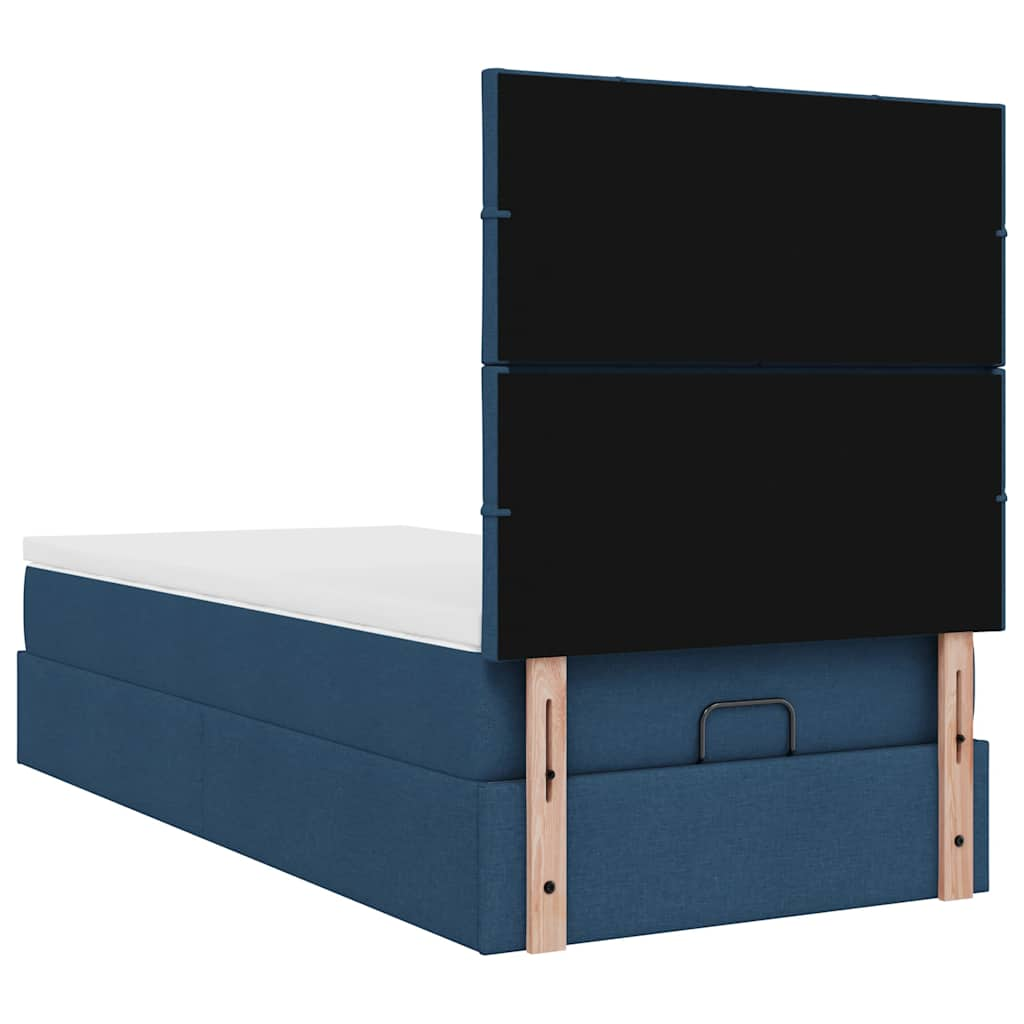 Ottoman bed met matras 90x200cm stof blauw