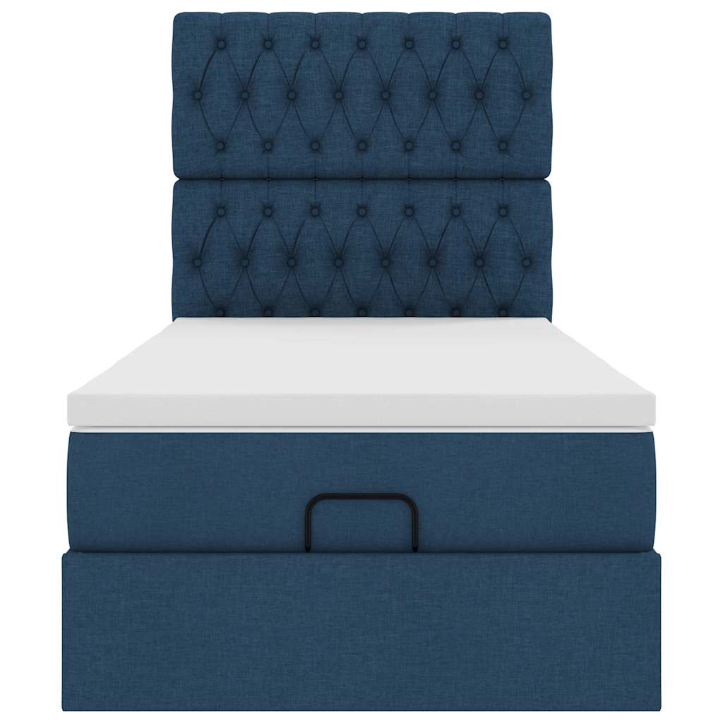 Ottoman bed met matras 90x200cm stof blauw