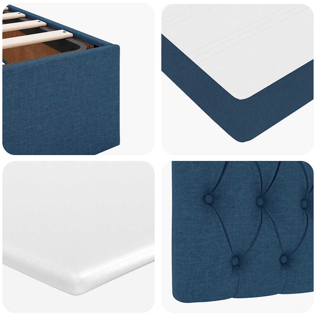 Ottoman bed met matras 90x200cm stof blauw