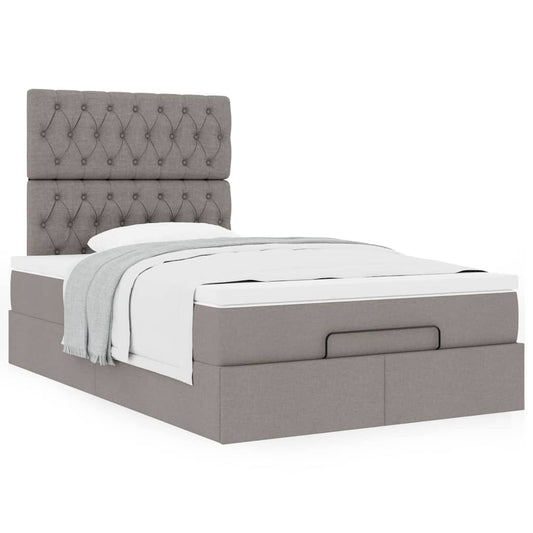 Ottoman bed met matras 120x200cm stof taupe