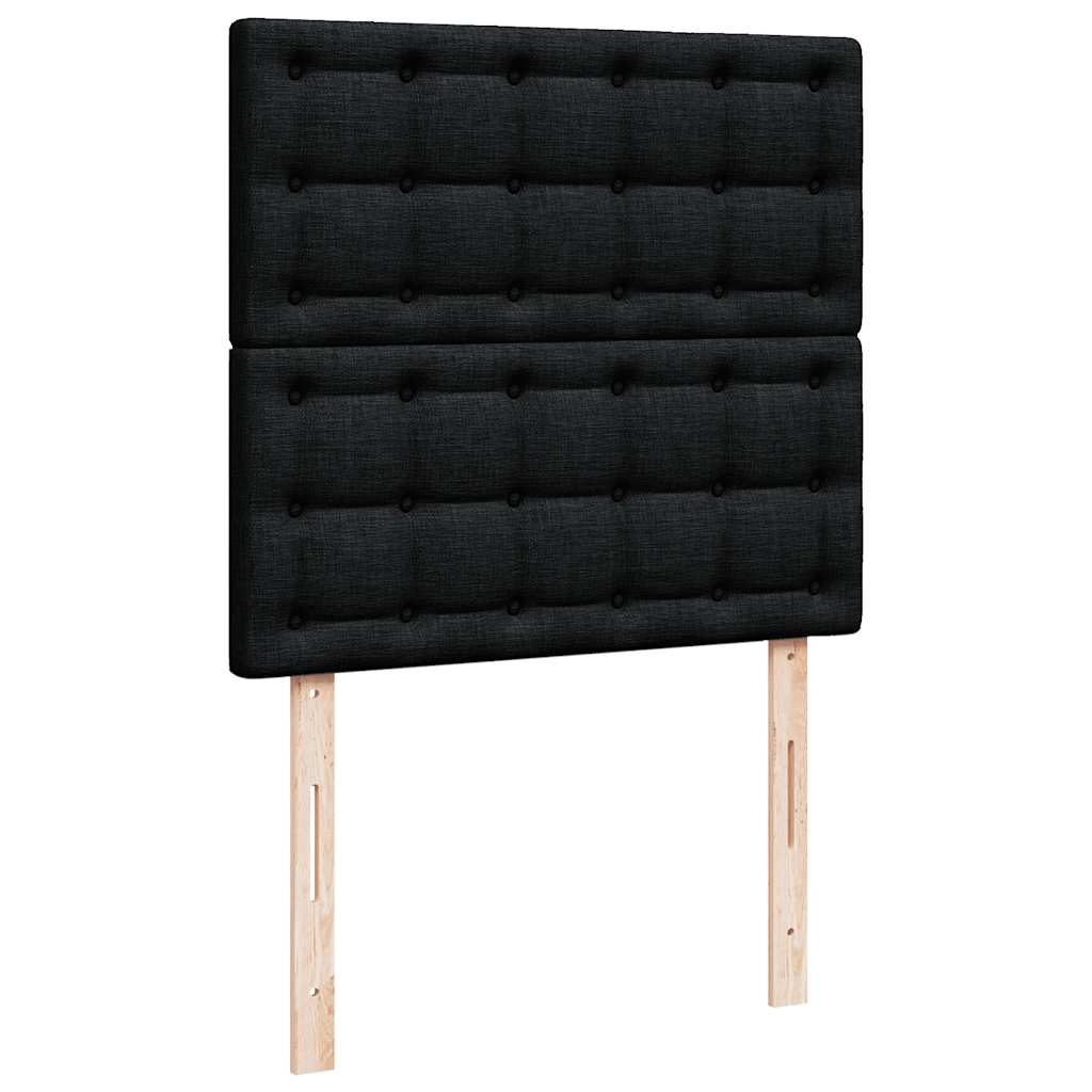 Ottoman bed met matras en LED's 90x200cm stof zwart