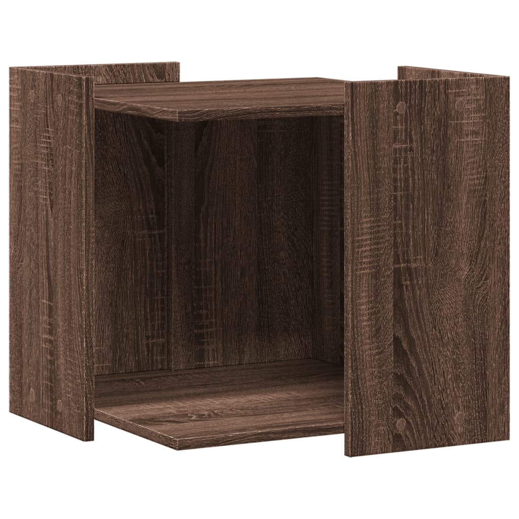 Kattenbakkast 53x53x51 cm bewerkt hout bruin eikenkleurig