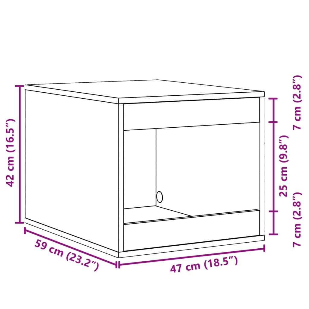 Kattenbakkast 47x59x42 cm bewerkt hout wit