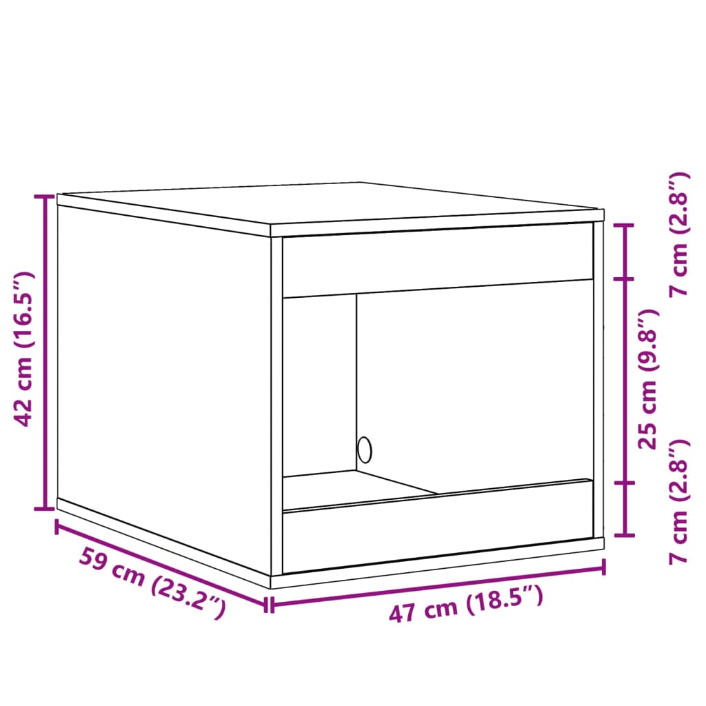 Kattenbakkast 47x59x42 cm bewerkt hout zwart