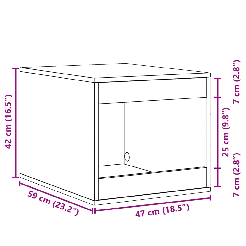 Kattenbakkast 47x59x42 cm bewerkt hout sonoma eikenkleurig