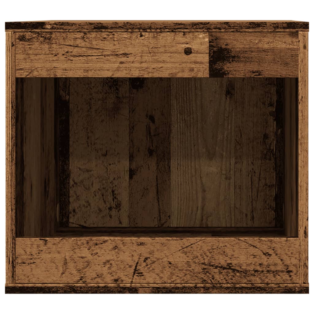 Kattenbakkast 47x59x42 cm bewerkt hout oud houtkleurig