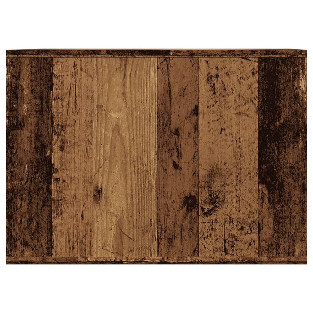 Kattenbakkast 47x59x42 cm bewerkt hout oud houtkleurig