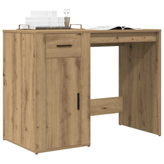 Bureau 100x49x75 cm bewerkt hout artisanaal eikenkleur