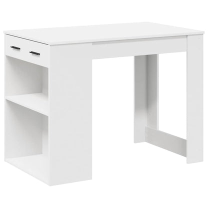 Bureau met lade en plank 102x62x77,5 cm bewerkt hout wit