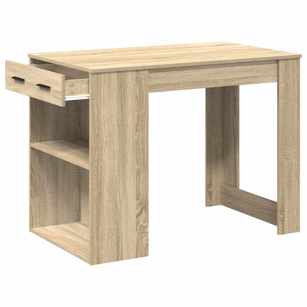 Bureau met lade&plank 102x62x77,5 cm bewerkt hout sonoma eiken