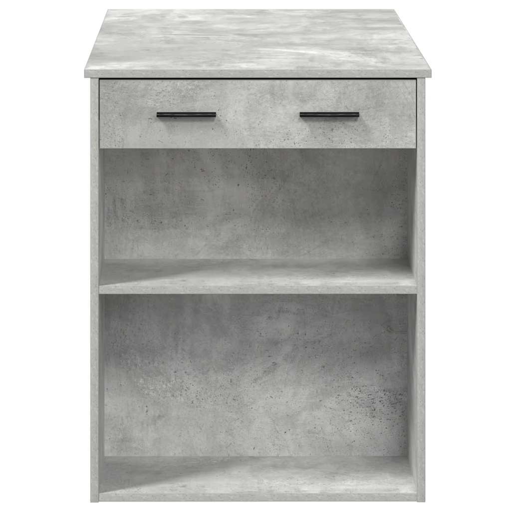 Bureau met lade en plank 102x62x77,5 cm bewerkt hout betongrijs