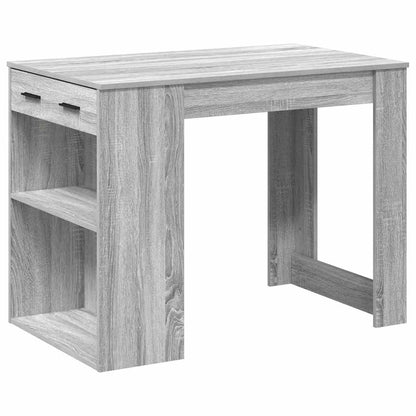 Bureau met lade&plank 102x62x77,5 cm bewerkt hout grijs sonoma