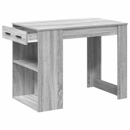 Bureau met lade&plank 102x62x77,5 cm bewerkt hout grijs sonoma