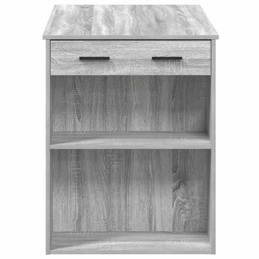 Bureau met lade&plank 102x62x77,5 cm bewerkt hout grijs sonoma