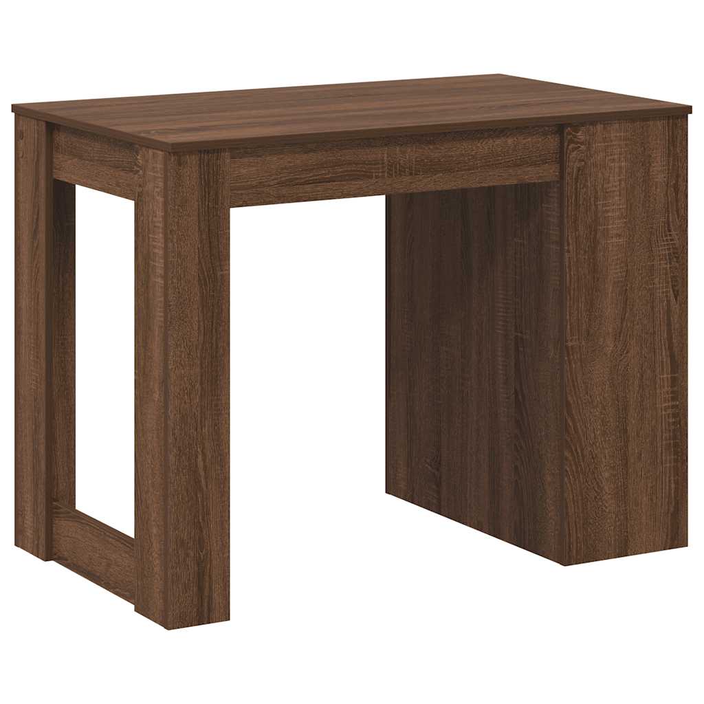 Bureau met lade en plank 102x62x77,5cm bewerkt hout bruin eiken