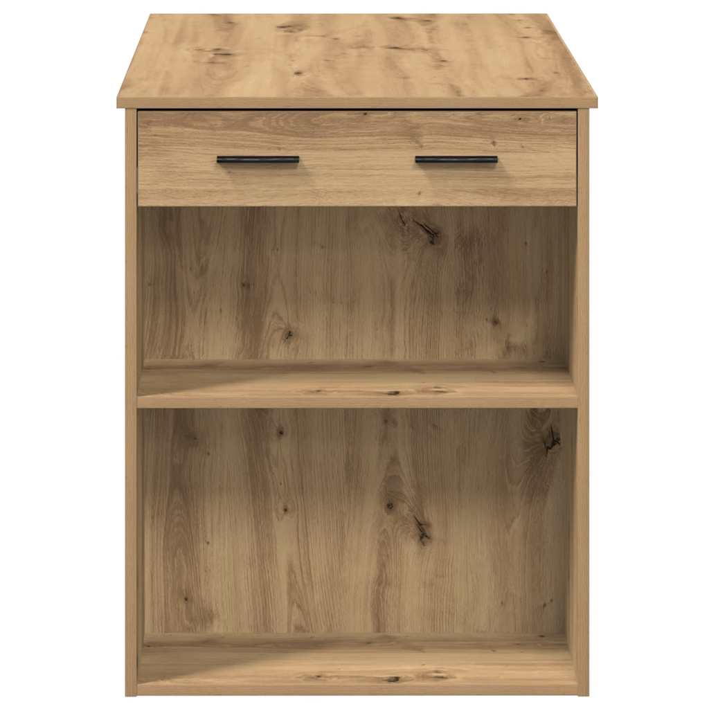 Bureau met lade en plank 102x62x77,5 cm hout artisanaal eiken