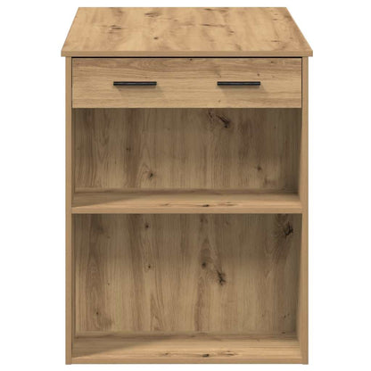 Bureau met lade en plank 102x62x77,5 cm hout artisanaal eiken