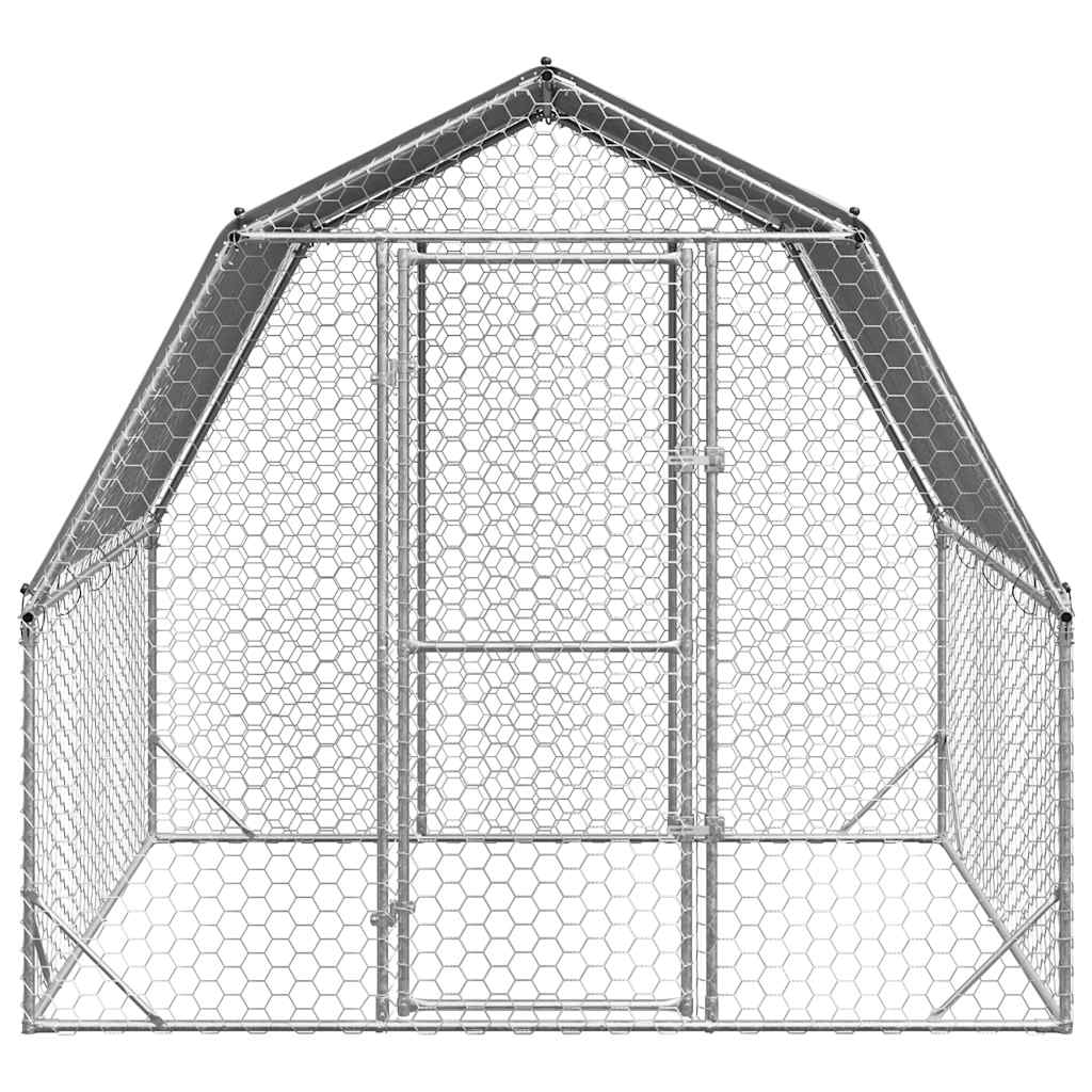 Kippenren met dak 2,5x2x2,25 m gegalvaniseerd staal