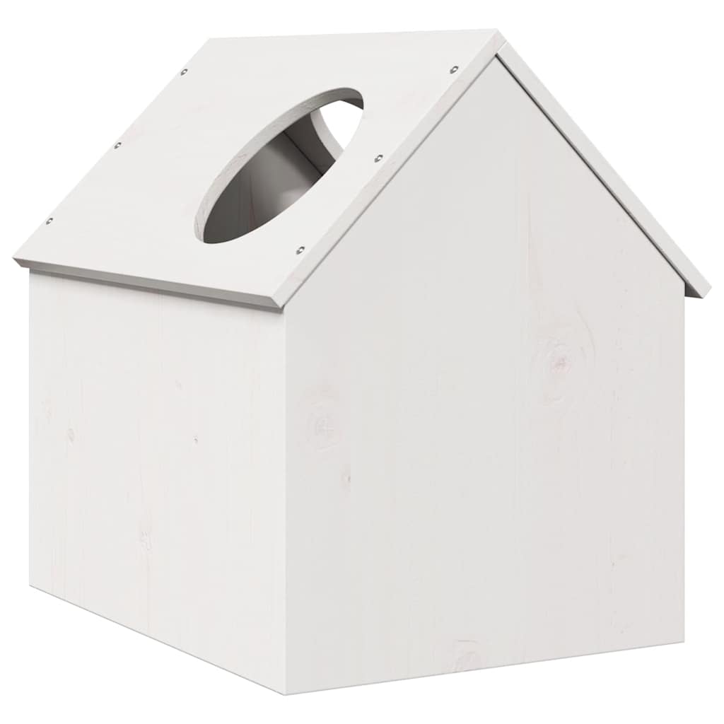 Kattenhuis 41x50x50 cm massief grenenhout wit