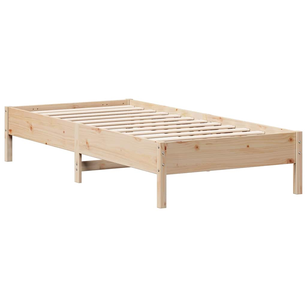 Bed met boekenkast zonder matras massief grenenhout 90x190 cm