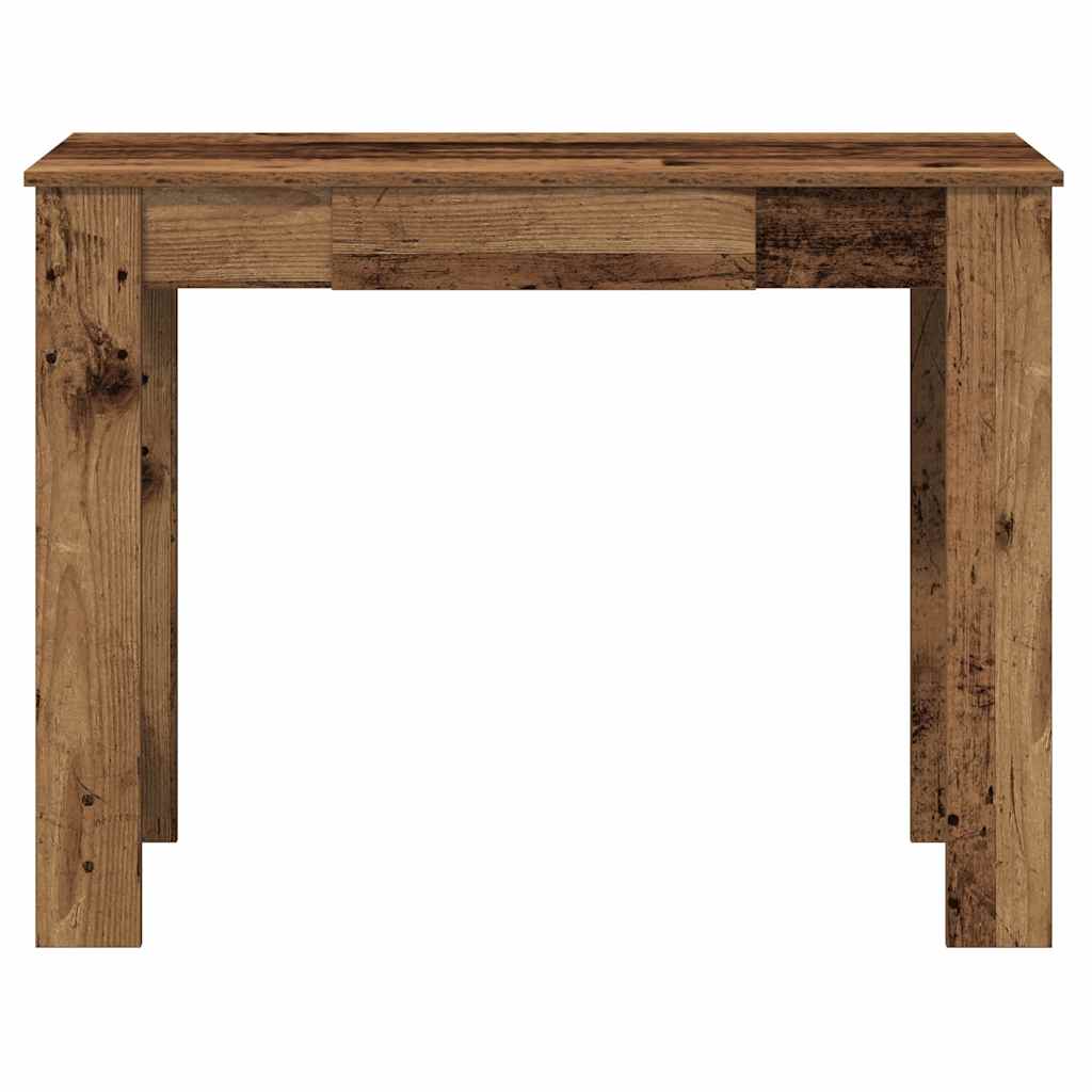 Bureau 100x45x75 cm bewerkt hout oud houtkleurig