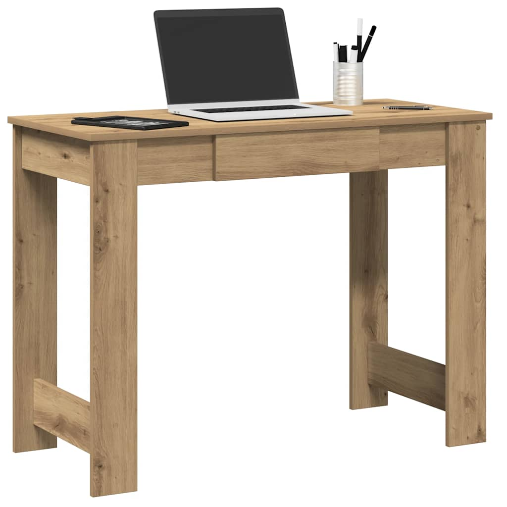 Bureau 100x45x75 cm bewerkt hout artisanaal eikenkleur