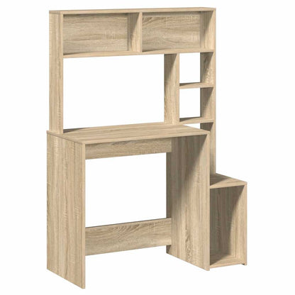 Bureau met schappen 100x45x140 bewerkt hout sonoma eikenkleur